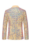 Champagne Sequin Single Breasted Notched Lapel Printed 2 Pieces Men's Prom Suits