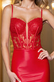 Red Lace Corset Bodycon Homecoming Dress