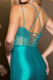 Sparkly Royal Blue Satin Bodycon Short Homecoming Dress with Keyhole