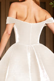 Off The Shoulder A Line White Homecoming Dress