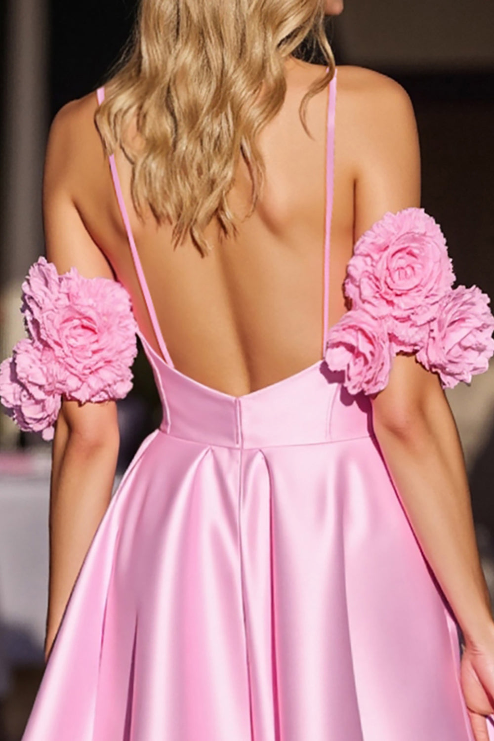 Pink Corset Cute Homecoming Dress with 3D Flowers