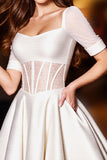 Corset White A Line Cocktail Dress