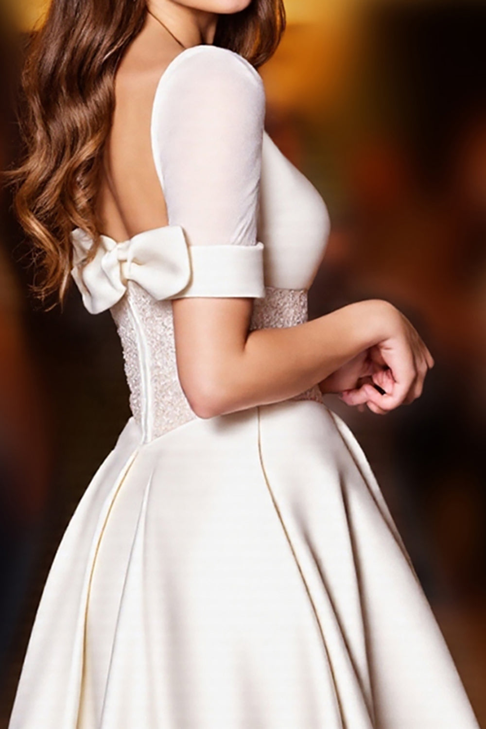 Corset White A Line Cocktail Dress