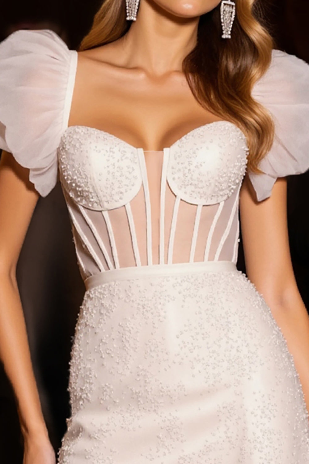 Ivory Corset Short Homecoming Dress with Ruffles