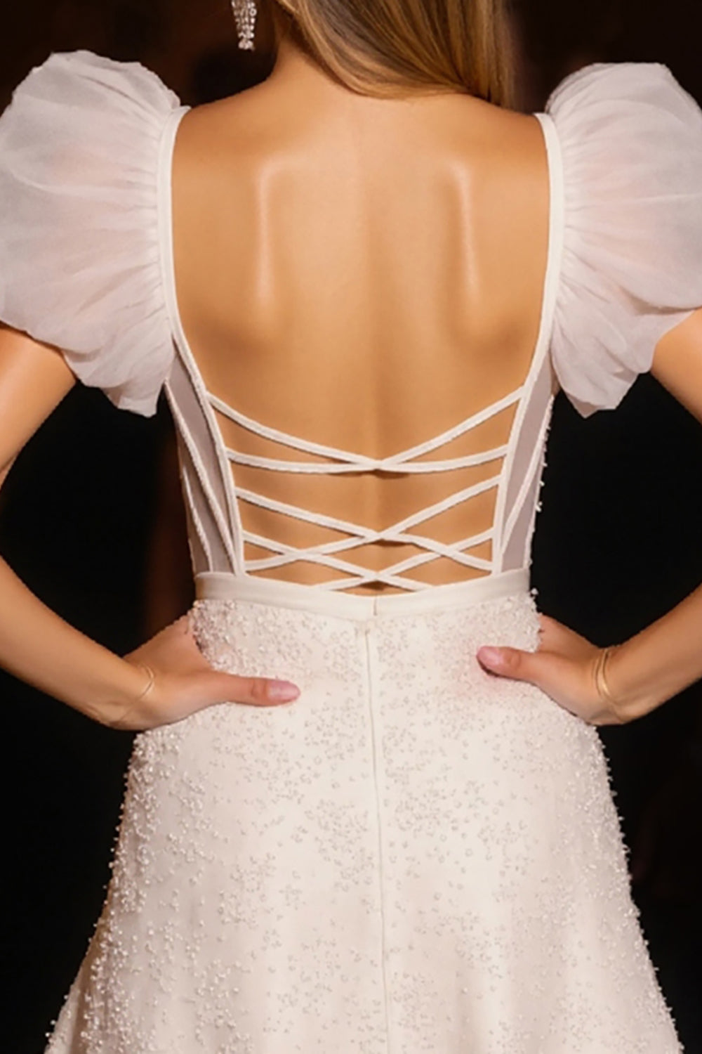 Ivory Corset Short Homecoming Dress with Ruffles