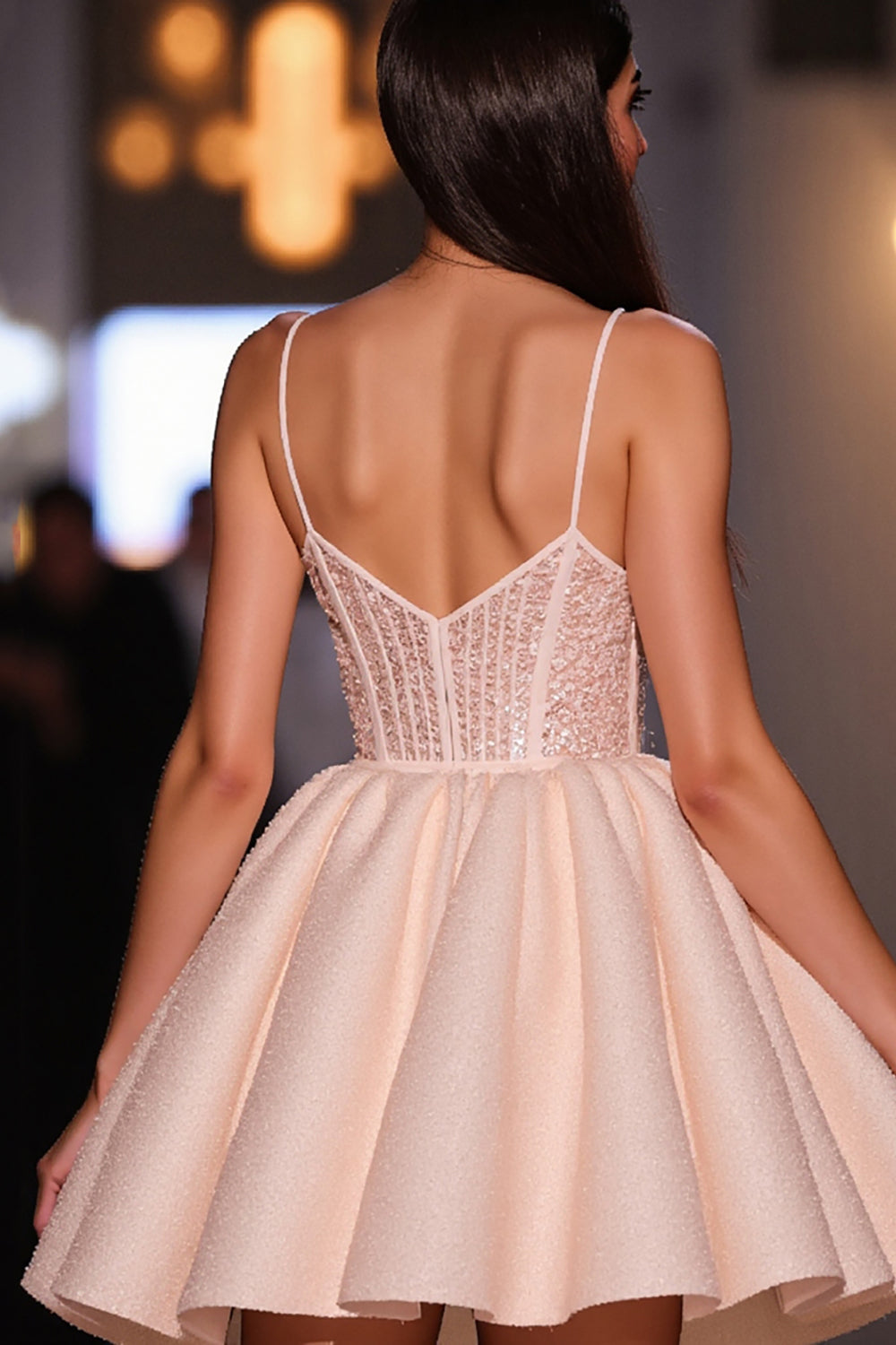 Blush Corset Short A Line Homecoming Dress