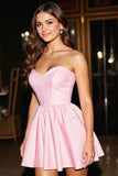 Pink Sweetheart Corset A Line Short Homecoming Dress