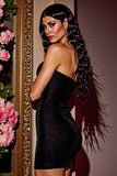 Bodycon Strapless Black Short Cocktail Dress