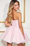 A Line Pink Sweetheart Mini Homecoming Dress