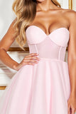 A Line Pink Sweetheart Mini Homecoming Dress