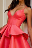 Orange A Line Spaghetti Straps Homecoming Dress