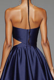 Navy Strapless Cut Out Bodycon Homecoming Dress