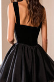 Black A Line Mini Homecoming Dress