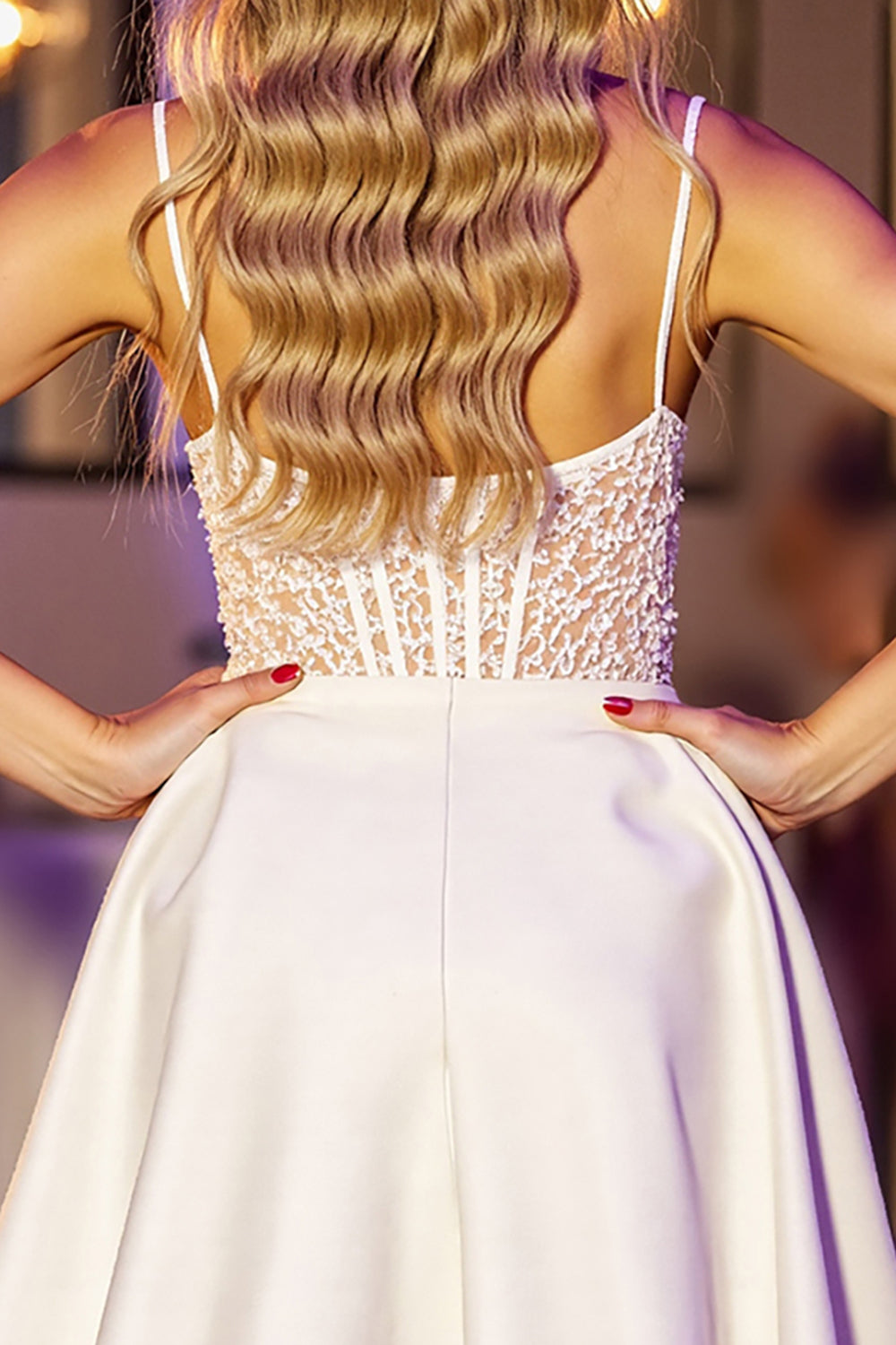 Corset White Appliqued Homecoming Dress