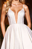 White Sequin A Line Homecoming Dress