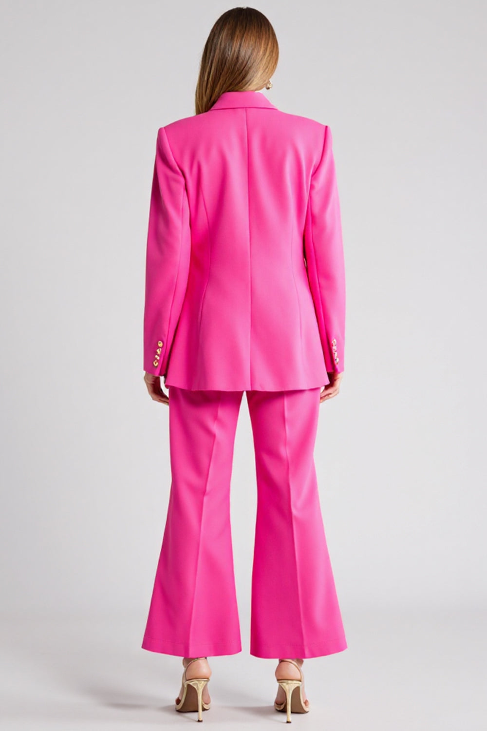 Single Breasted 2 Piece Fuchsia Work Suit