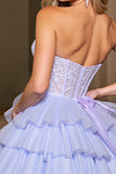 Lavender A Line Corset Tulle Homecoming Dress