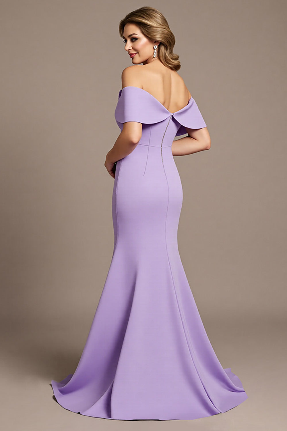 Mermaid Off the Shoulder Lilac Mother of the Bride Dress