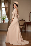 Apricot Mermaid Mother Of The Bride Dress With Appliques