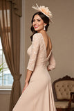 Apricot Mermaid Mother Of The Bride Dress With Appliques