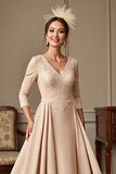 Apricot A Line Mother Of The Bride Dress With Appliques