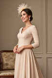 Apricot A Line Mother Of The Bride Dress With Appliques