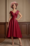 Dusty Rose A Line Midi Mother Of The Bride Dress