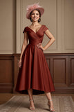 Dusty Rose A Line Midi Mother Of The Bride Dress