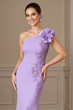 Lilac One Shoulder Mermaid Mother Of The Bride Dress