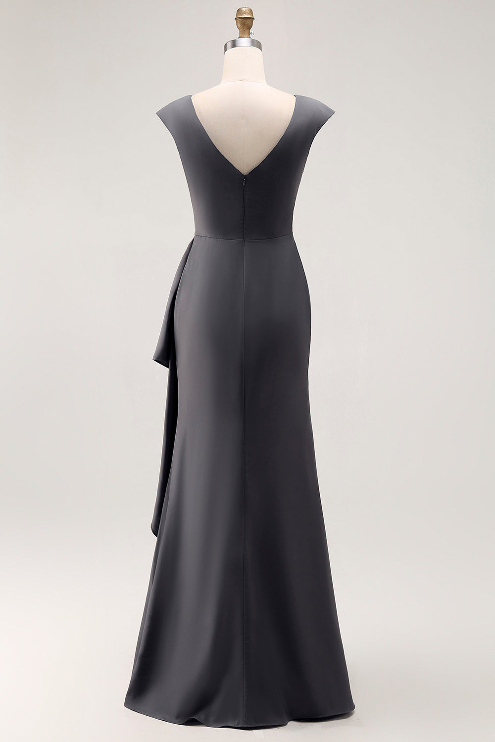 Steel Grey Mermaid Ruffle Chiffon Mother of The Bride Dress