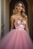 Blush A Line Spaghetti Straps Homecoming Dress