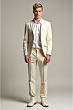 White 2 Piece Notched Lapel Men's Suits