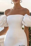 Bodycon White Off The Shoulder Short Graduation Dress