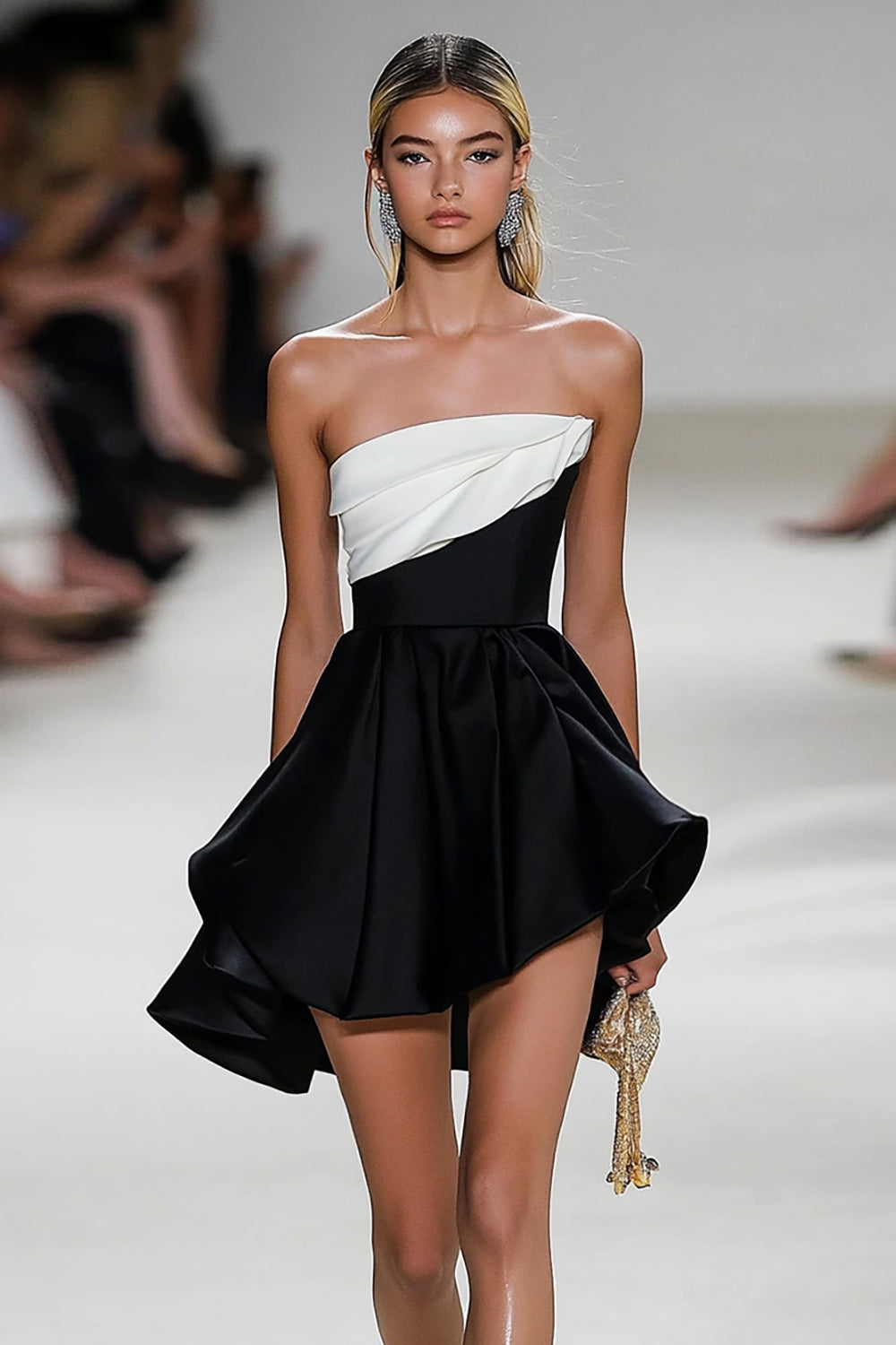 Simple Strapless A Line Little Black Dress