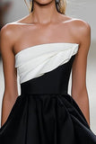 Simple Strapless A Line Little Black Dress