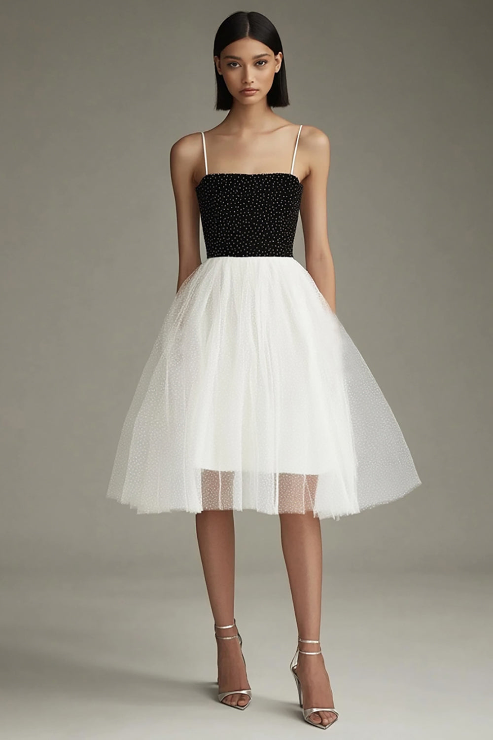White Tulle A Line Short Graduation Dress