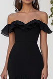 Black Off the Shoulder Formal Dress with Slit