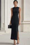Black Sheath Formal Dress with Slit