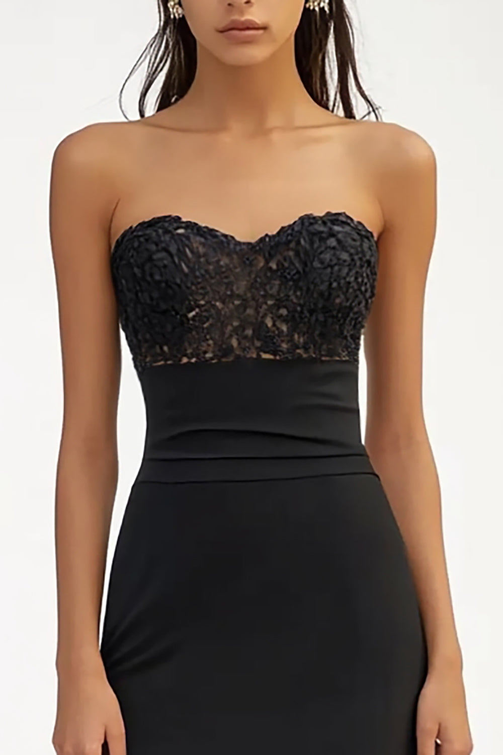 Black Strapless Long Formal Dress