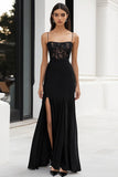 Black Sheath Long Formal Dress with Slit