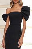 Black One Shoulder Long Formal Dress with Slit
