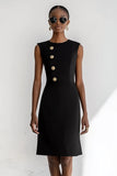 Bodycon Black Knee-Length Work Dress