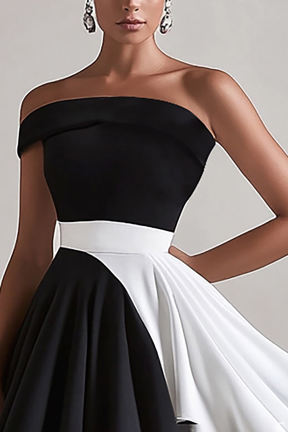 Black Satin One Shoulder Short Graduation Dress