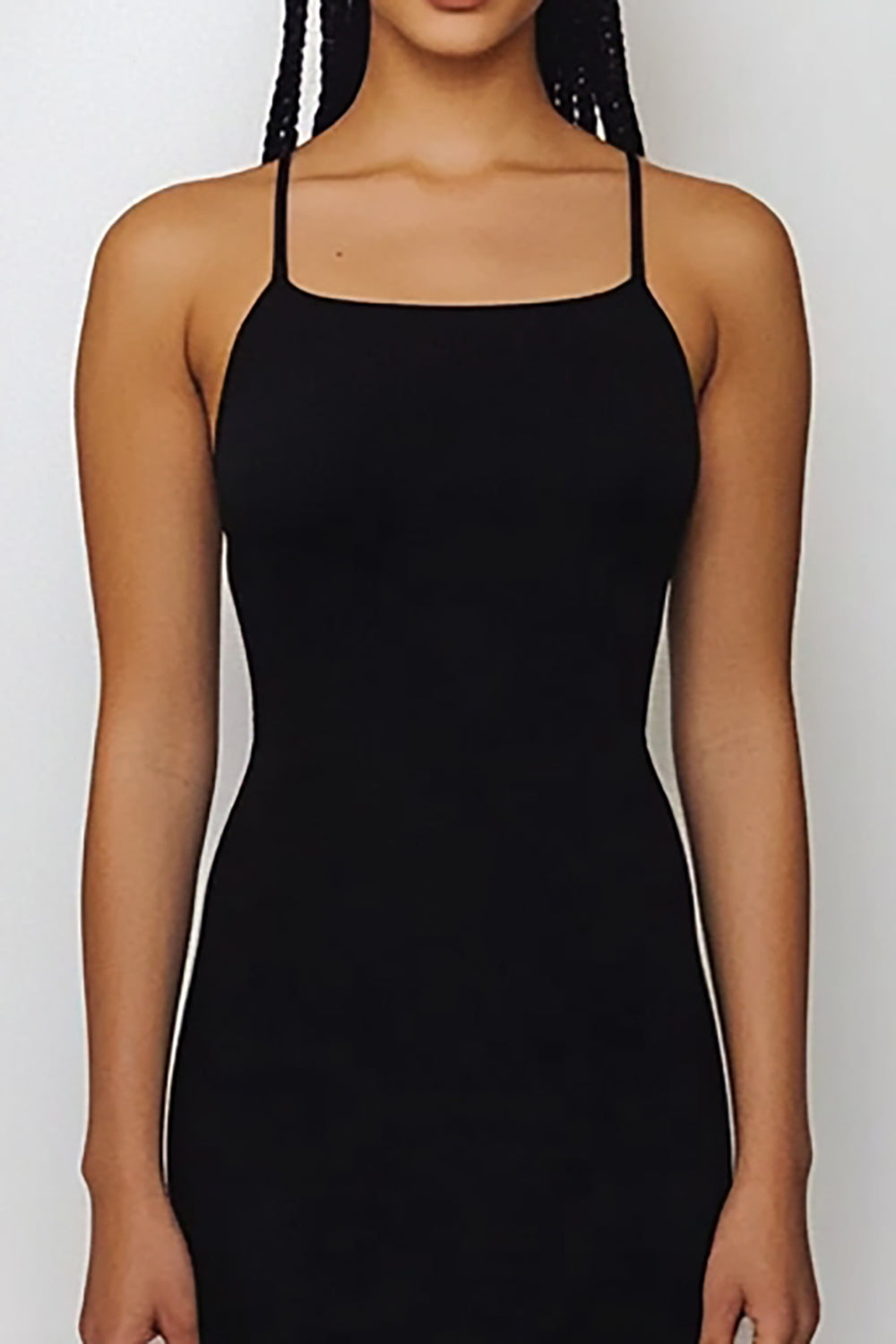 Simple Spaghetti Straps Black Tie Dress