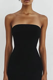 Strapless Simple Bodycon Little Black Dress