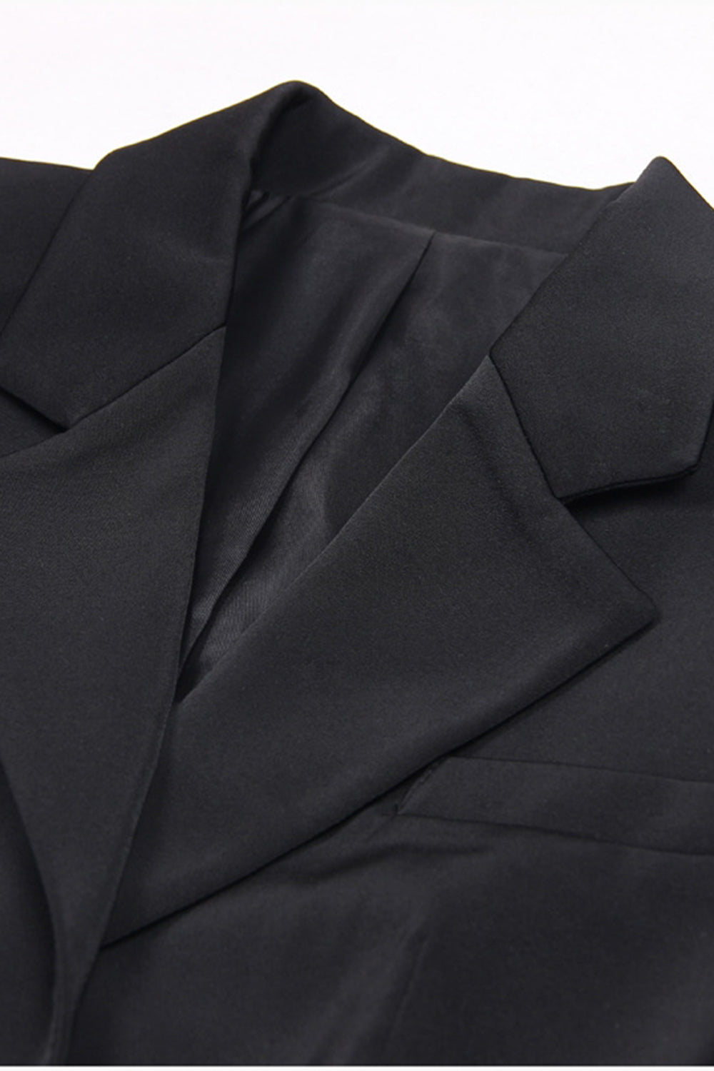 Black 2 Piece Notched Lapel Women Prom Suits with Feather