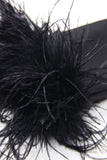 Black 2 Piece Notched Lapel Women Prom Suits with Feather