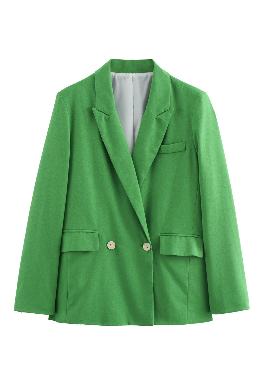 Green 2 Piece Peak Lapel Double Breasted Women Prom Suits