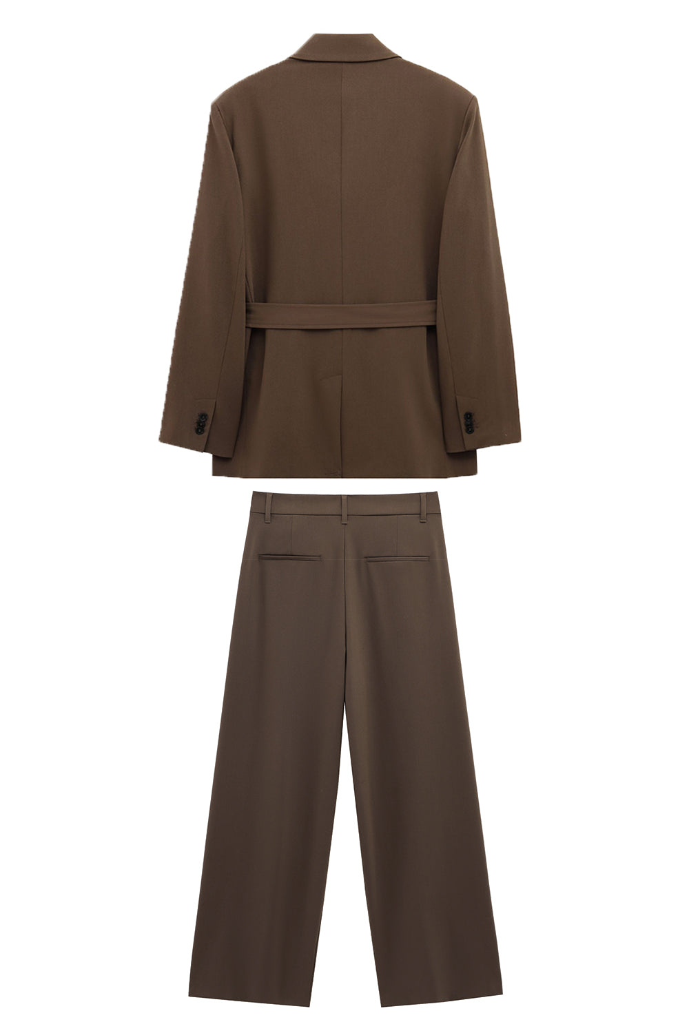 Coffee 2 Piece Notched Lapel Women Prom Suits with Belts