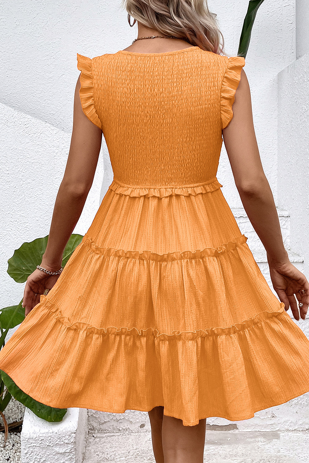 Black V-Neck Black Short Summer Dress